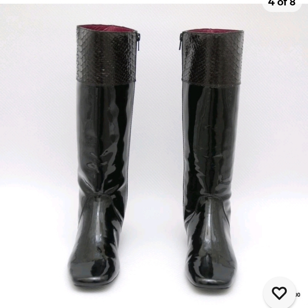 Coach Black Patent Leather Over the Knee Boots.New Condition - Picture 2 of 9